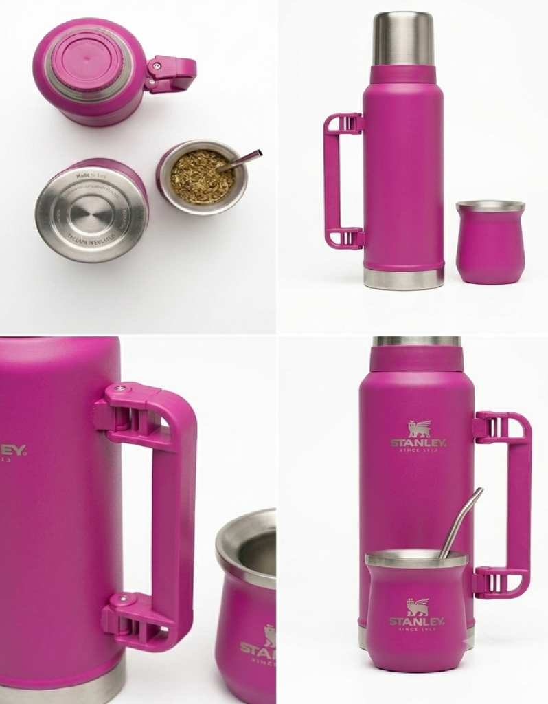 Termos Acero Inoxidable 1.2 L Mate Y Bombilla